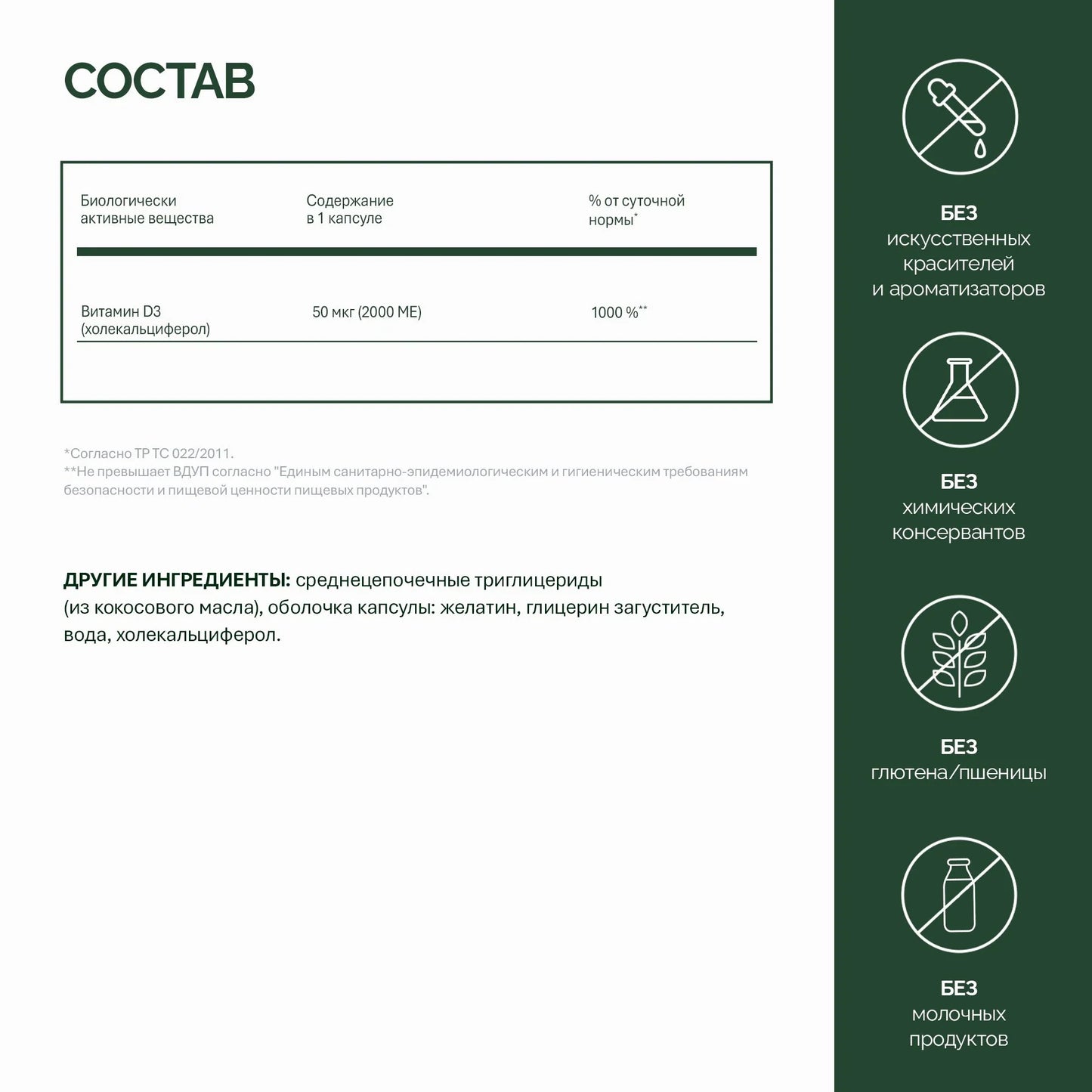 NFO® Витамин D3 2000 МЕ