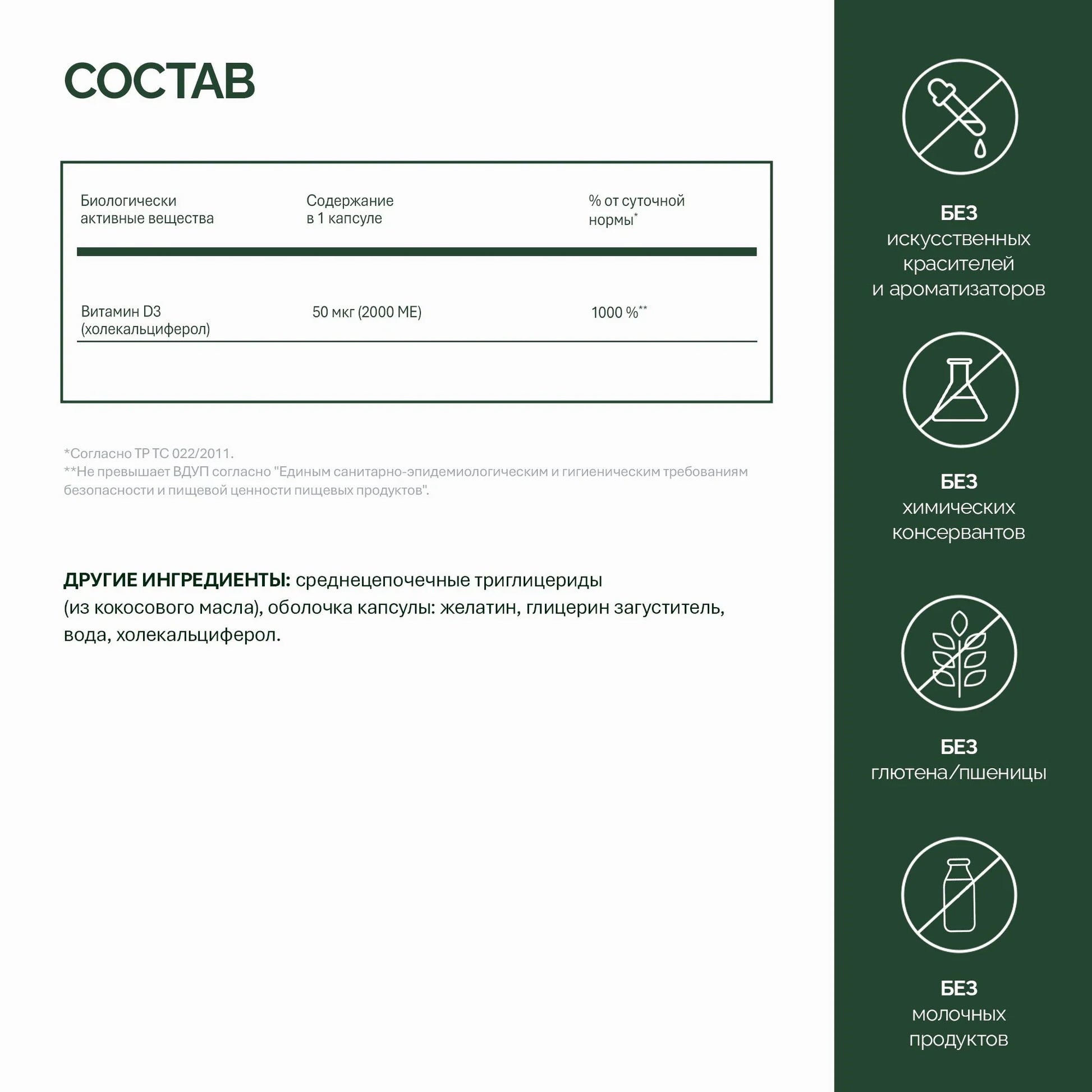NFO® Витамин D3 2000 МЕ